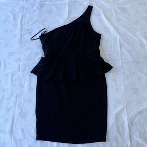 Torrid Black Asymmetrical Peplum Cocktail Dress